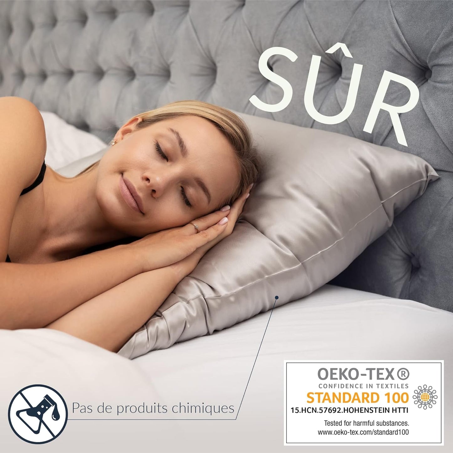 Taie d'oreiller en Soie - 100% Soie Naturelle de mûrier