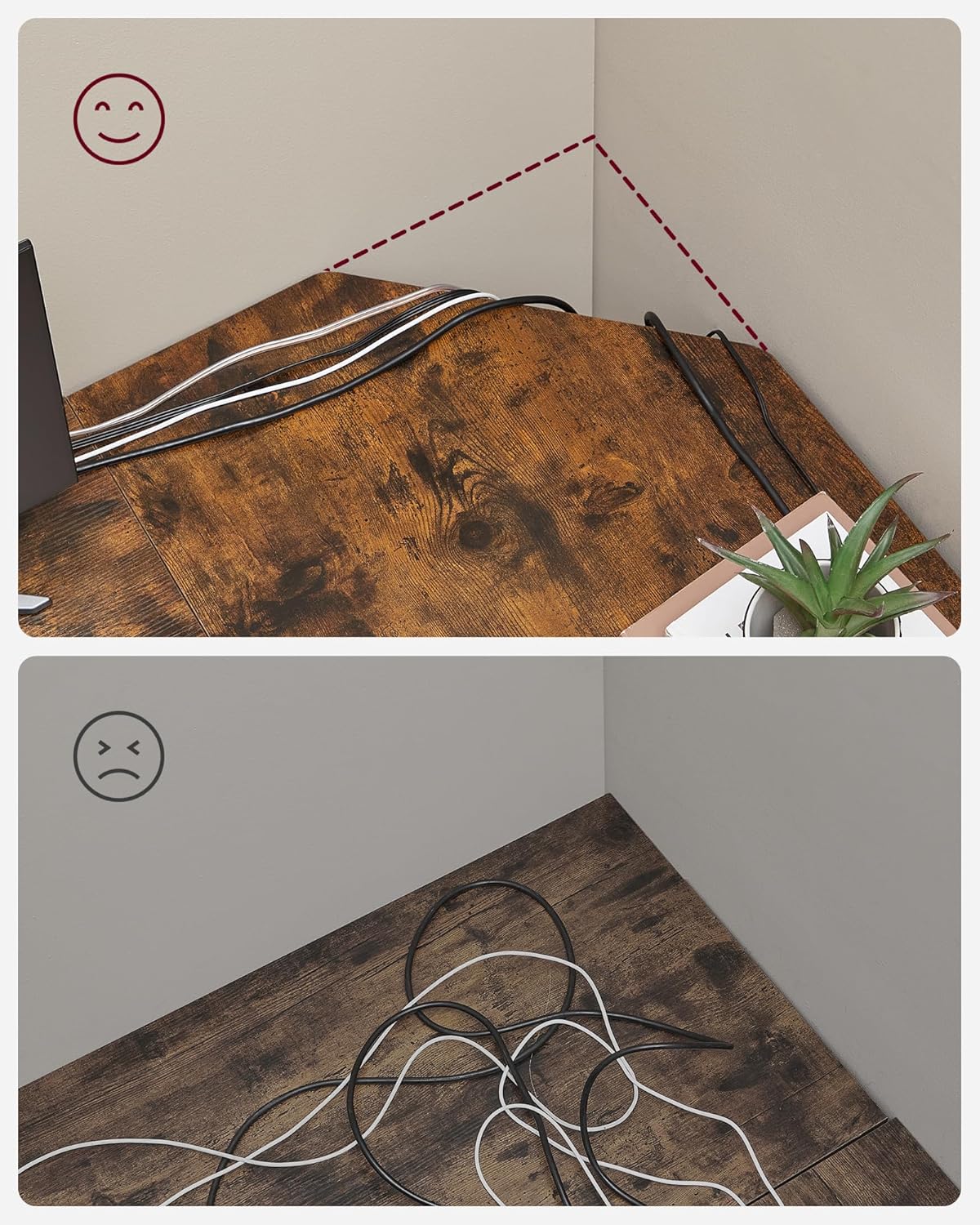 Bureau avec Rangement, Bureau d'angle en L, Poste de Travail avec Étagères