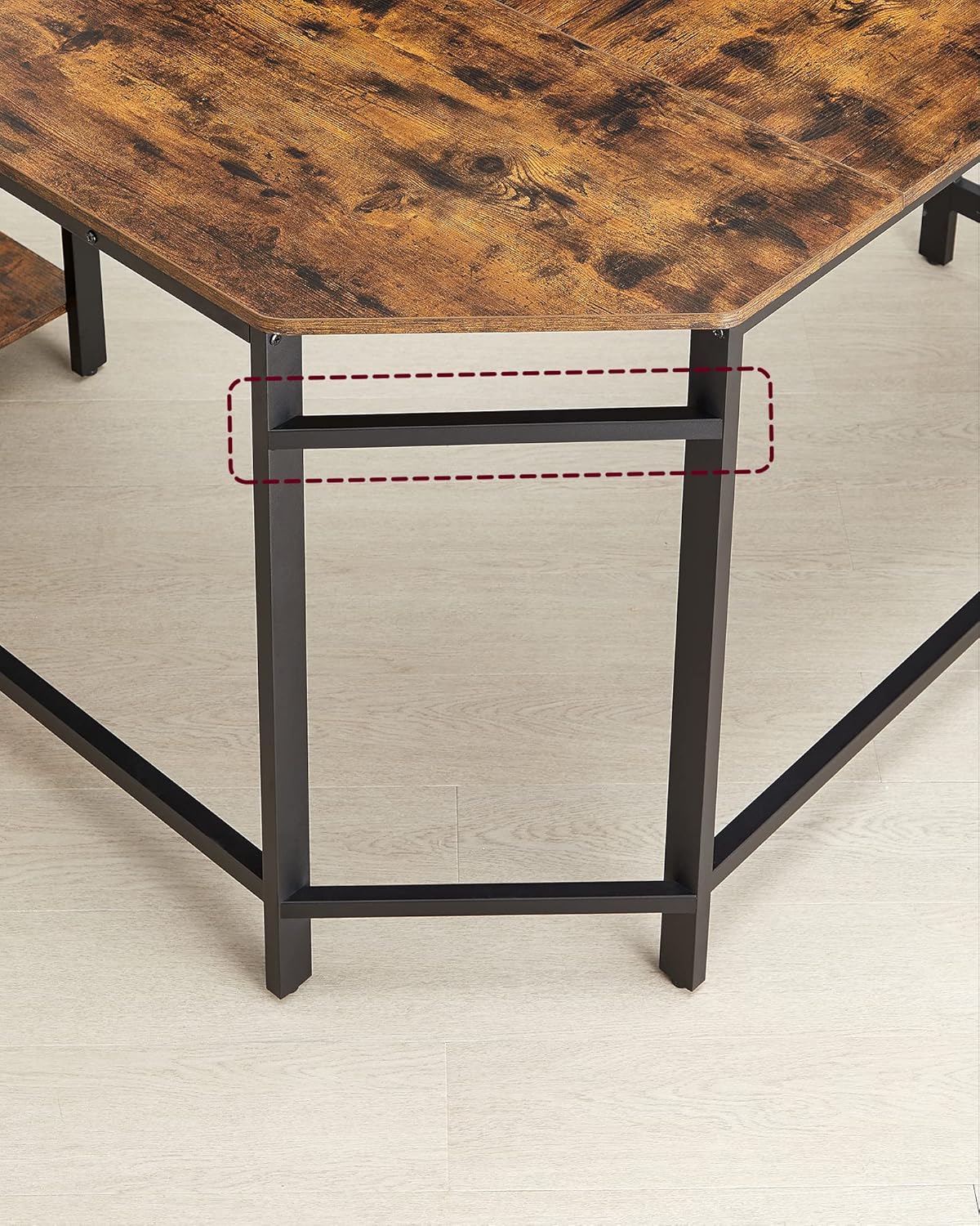 Bureau avec Rangement, Bureau d'angle en L, Poste de Travail avec Étagères
