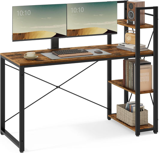 Bureau avec Etageres Réversible à Gauche ou à Droite