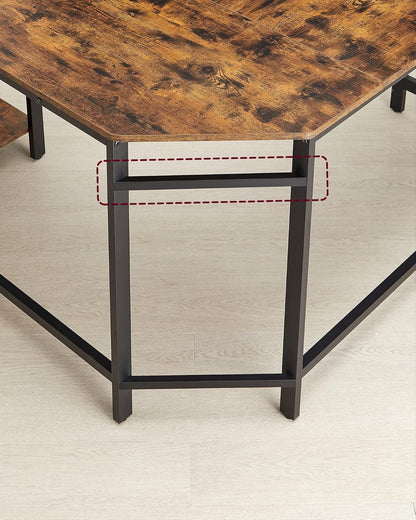 Bureau avec Rangement, Bureau d'angle en L, Poste de Travail avec Étagères