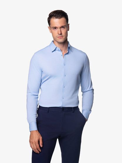 Chemise Stretch AMANY  - Bleu Clair Ciel