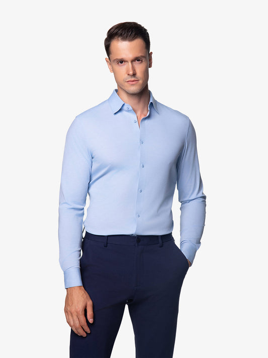 Chemise Stretch AMANY  - Bleu Clair Ciel