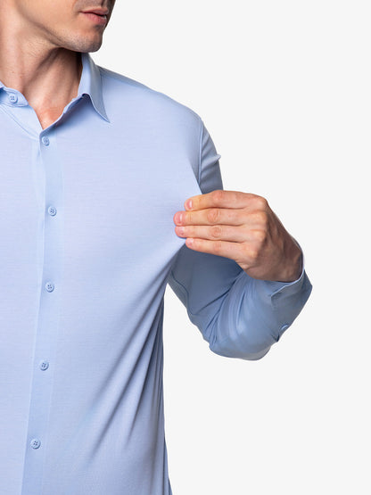 Chemise Stretch AMANY  - Bleu Clair Ciel